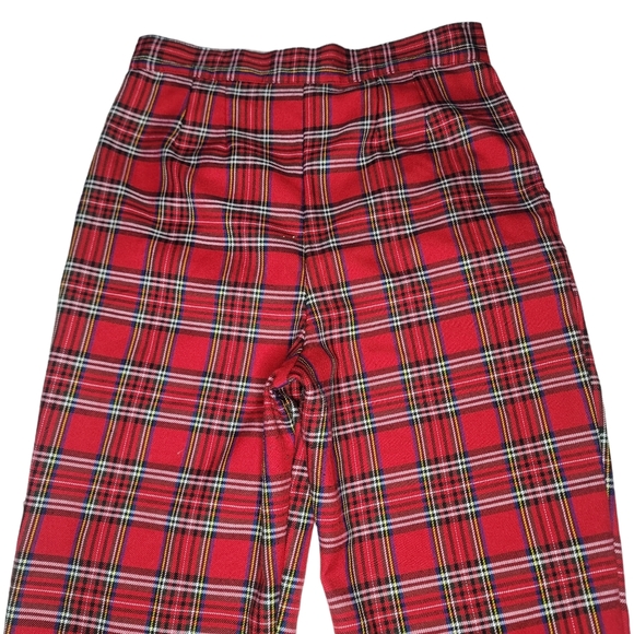 URBAN RENEWAL red plaid high waist tapered pants - Picture 5 of 8